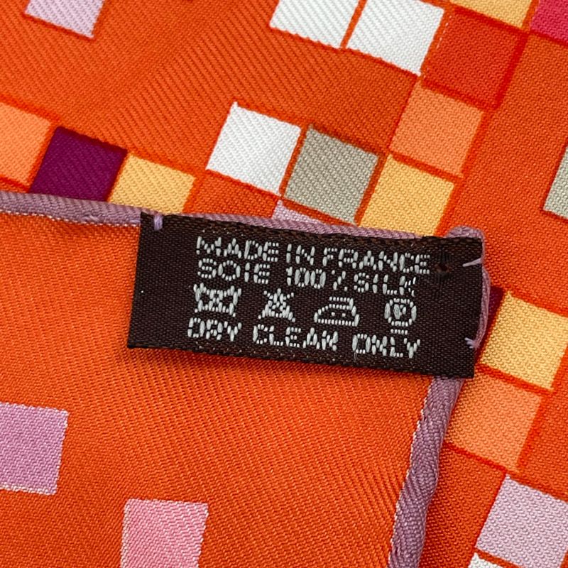 Hermes Scarf Carre 90 Silk Mosaiqueau24 Mosaic 24 Horse Pattern Orange Multicolo