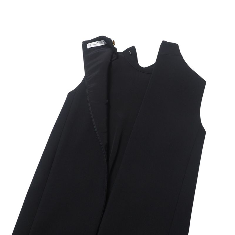 Christian DIOR Dress Size 38 CD Logo Button Sleeveless Dress Made In Italy