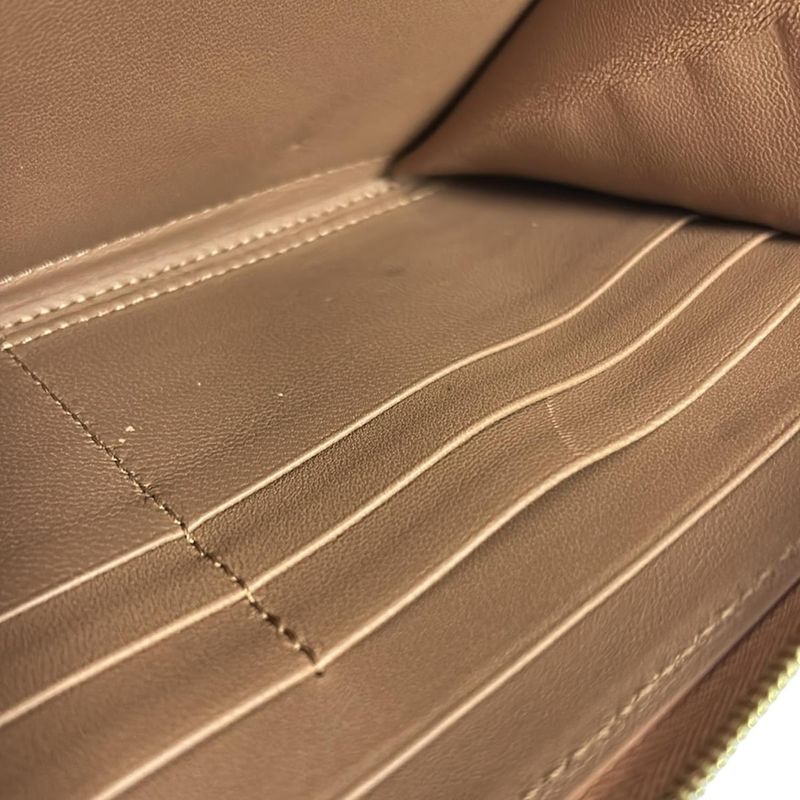 Celine Long Wallet - Brown And Black Round Zipper Leather