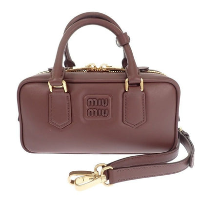 Miu Miu Miu Arcadi Leather Bag Regular 2-Way Bag Briarwood Gold