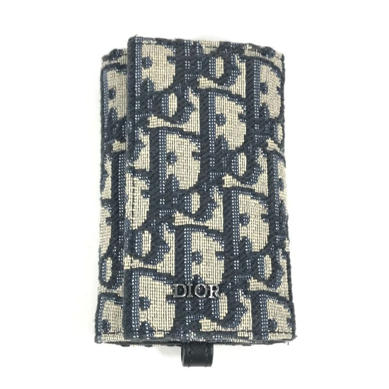 Dior Key Case Logo Oblique 6-carat Canvas Navy