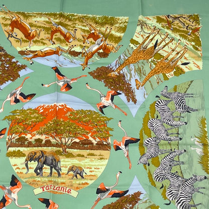 Hermes Carre 90 Scarf Silk Tanzania Green