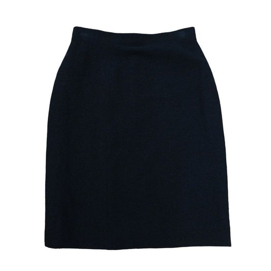 Chanel Tweed Tight Knee-length Skirt Size 38 Black Women 08C
