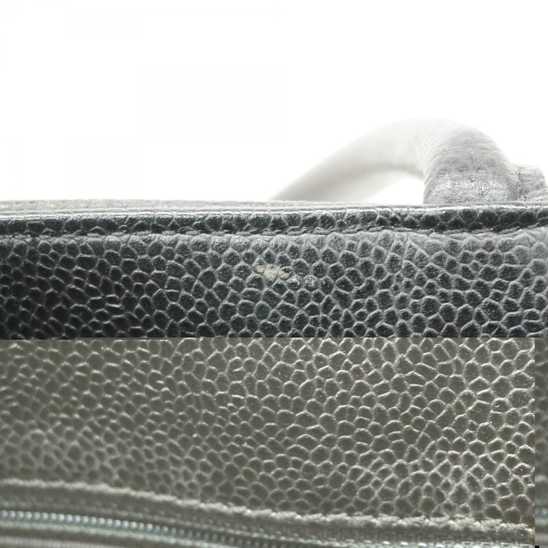 Chanel Handbag Caviar Skin Black Gold Hardware Women