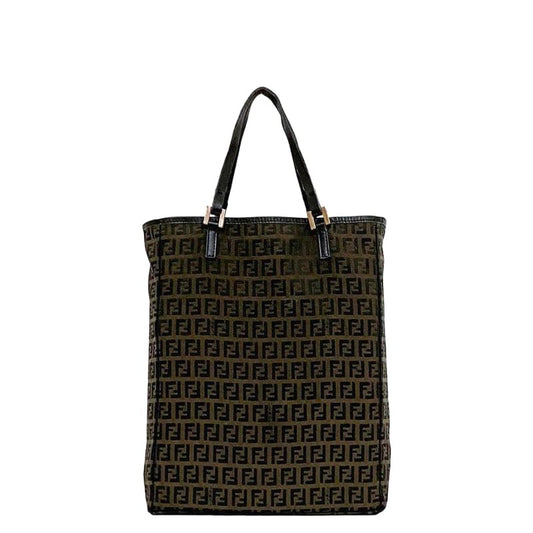 Fendi Tote Bag Brown Black Zucchino