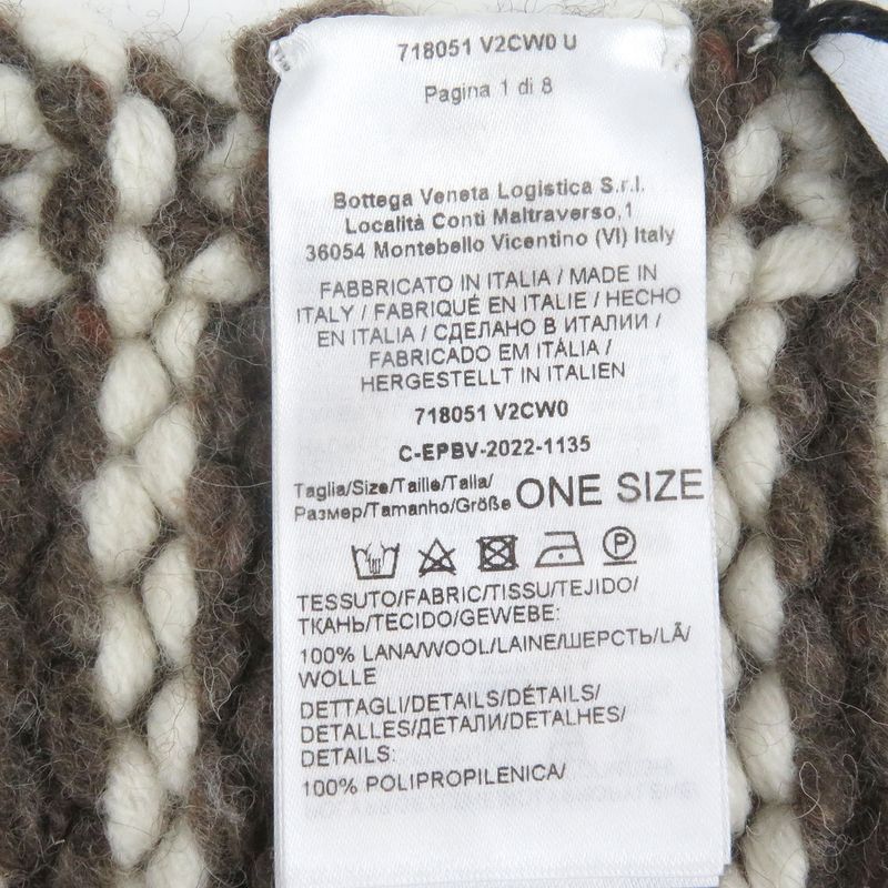 Bottega Veneta 2022 718051 Thick Wool Knit Scarf Brown Genuine