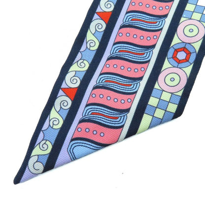 Hermes 063853s Harnais En Rosace Harness Rose Window 100% Silk Marine/rose/jaun