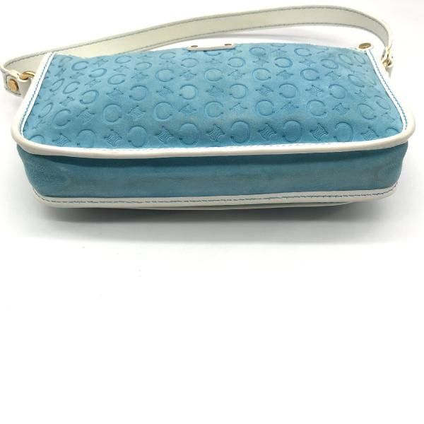 Celine Macadam Suede Hand Bag Blue