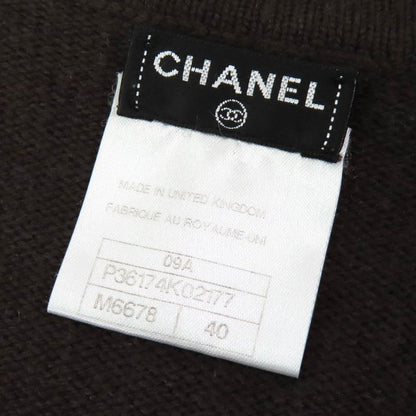 CHANEL 09A P36174 88% Cashmere Coco Mark Star Button Knit Cardigan Dark Brown