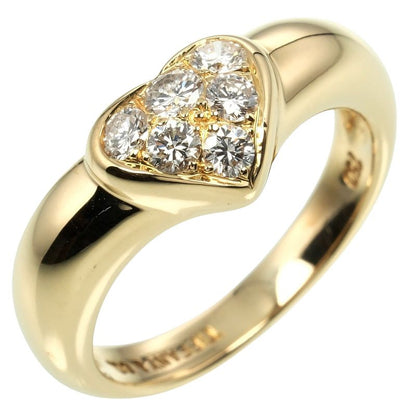 Tiffany & Co Pave Heart 18K Yellow Gold And Diamonds #7 Ladies 4g Ring