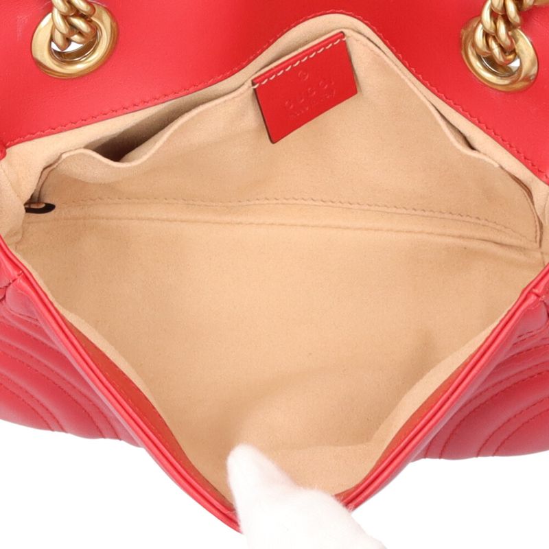 Gucci GG Marmont Shoulder Bag Leather 446744 Red Ladies Gucci  Gucci