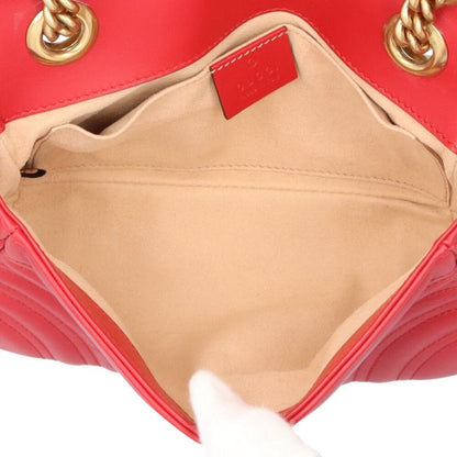 Gucci GG Marmont Shoulder Bag Leather 446744 Red Ladies Gucci  Gucci