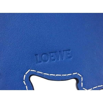 Loewe Noah's Ark Leather Hippopotamus Key Holder Charm Brown Blue — view 3