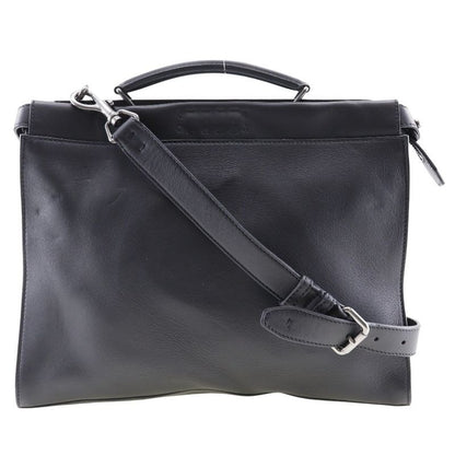 Fendi Peekaboo Celia 2-Way Shoulder Calf Black Business Bag