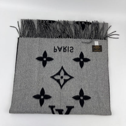 Louis Vuitton Scarf Reykjavik Cashmere Black Gray Vintage — view 5