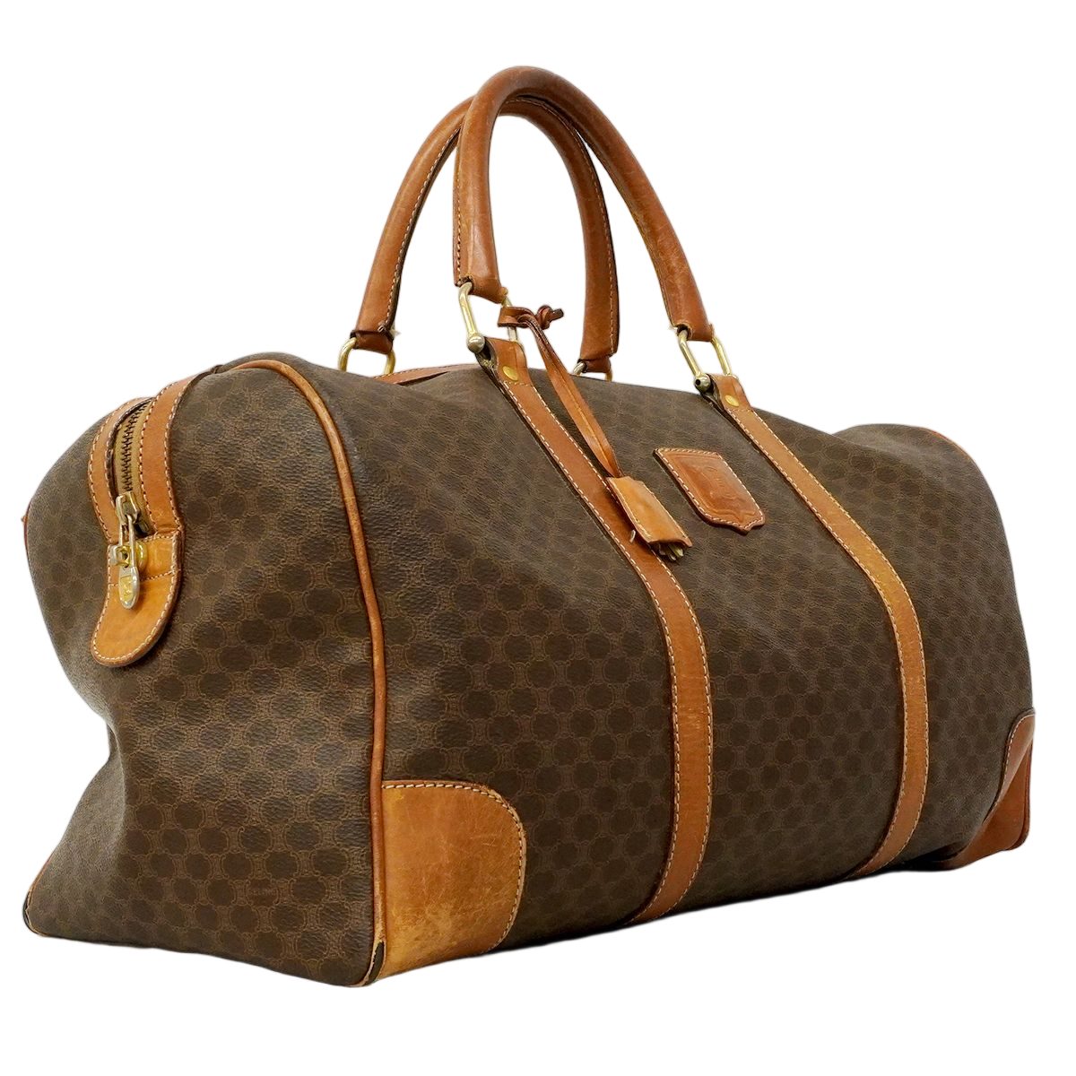 Celine Boston Bag Macadam Brown Gold — view 2