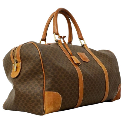Celine Boston Bag Macadam Brown Gold — view 2