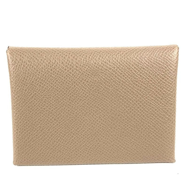 Hermes Coin Case Calvi Duo Epson Etoupe Grey