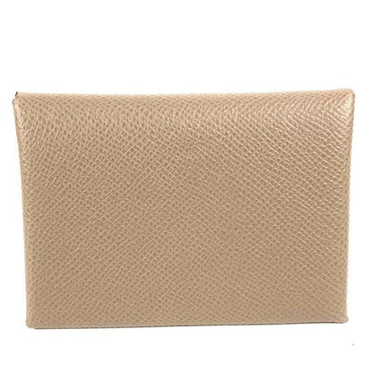 Hermes Coin Case Calvi Duo Epson Etoupe Grey