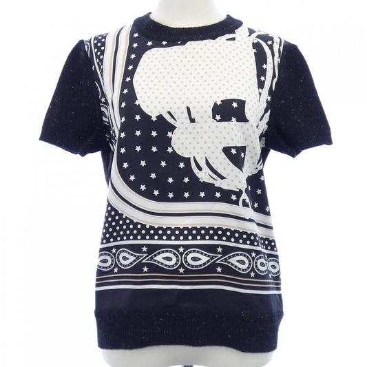 Hermes Bandana Print Navy & White Knit