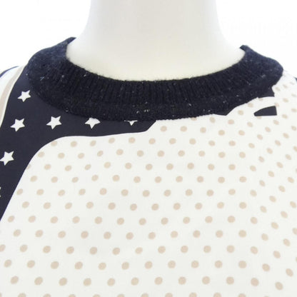 Hermes Bandana Print Navy & White Knit — view 6