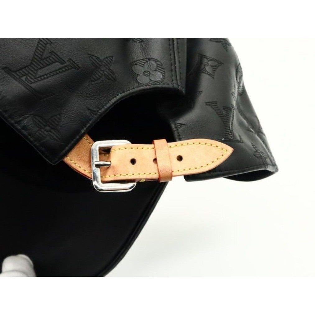 Louis Vuitton Cap Monogram Shadow Black Leather Hat — view 6