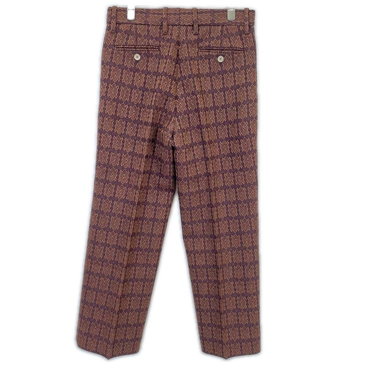 Gucci Red Purple All Over Pattern Jacquard Pants 46 — view 2