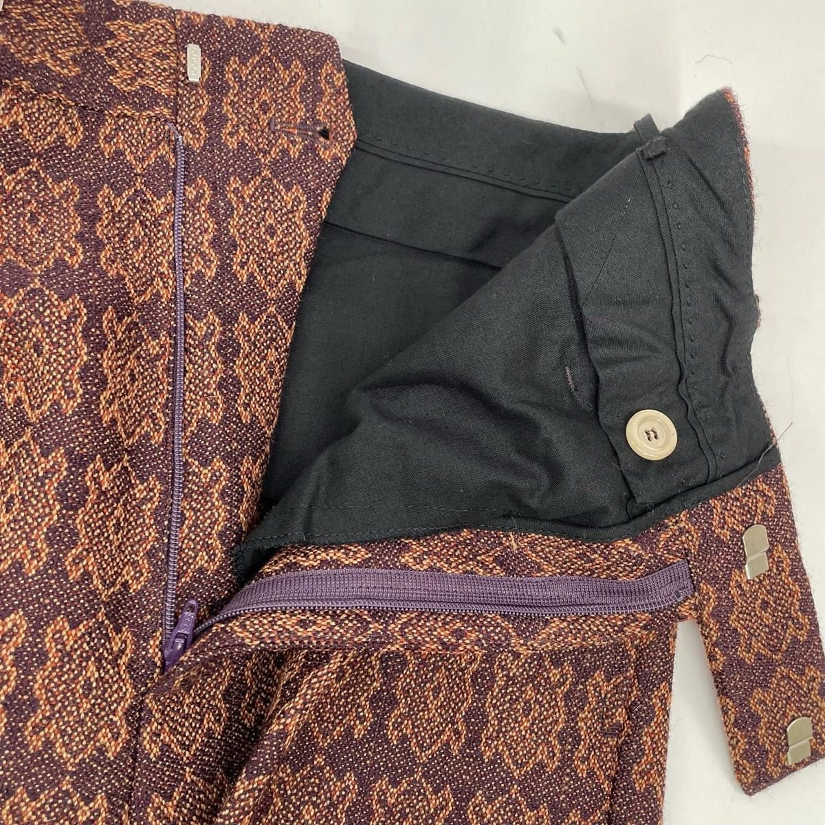 Gucci Red Purple All Over Pattern Jacquard Pants 46 — view 7