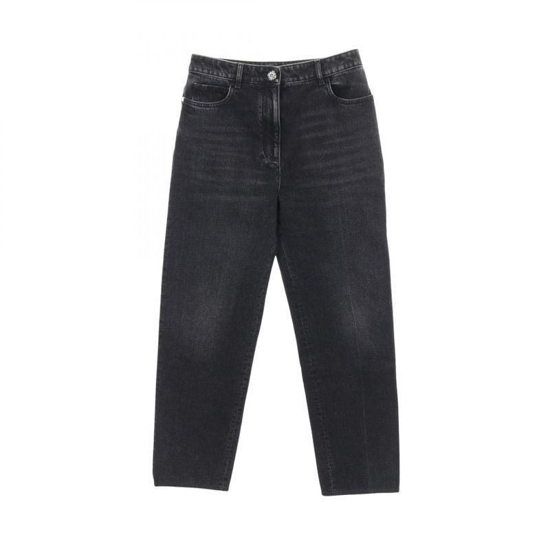 Chanel Denim Pants With Camellia Buttons Cotton