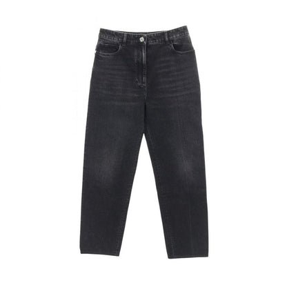 Chanel Denim Pants With Camellia Buttons Cotton
