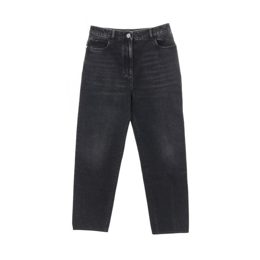 Chanel Denim Pants With Camellia Buttons Cotton