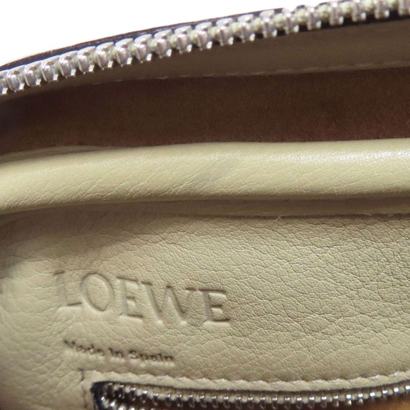 Loewe Amazona 2WAY Handbag Calf Women Leather Strap Crossbody Beige Tan