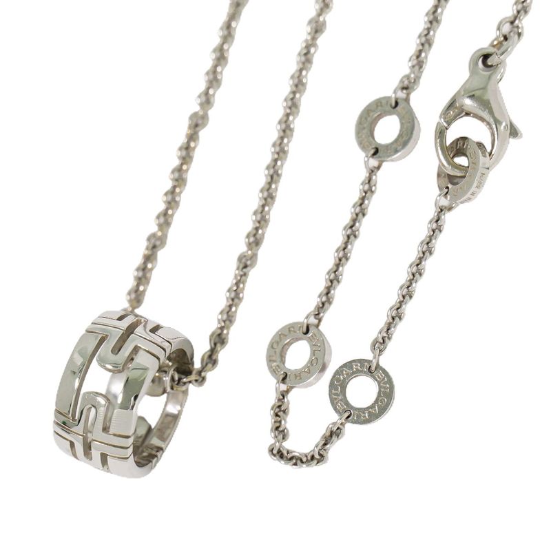Authentic Bulgari Bvlgari Parentesi 750 WG Necklace Pendant White Gold Parentesi