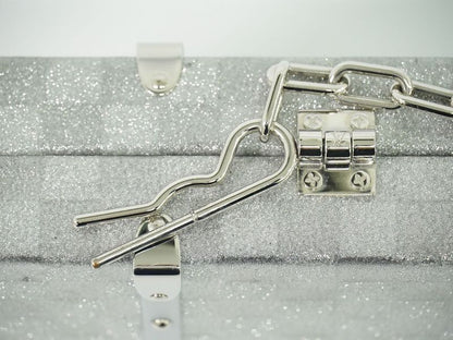 Authentic Louis Vuitton LV Damier Glitter Wallet Trunk Silver Viton Wallet Used