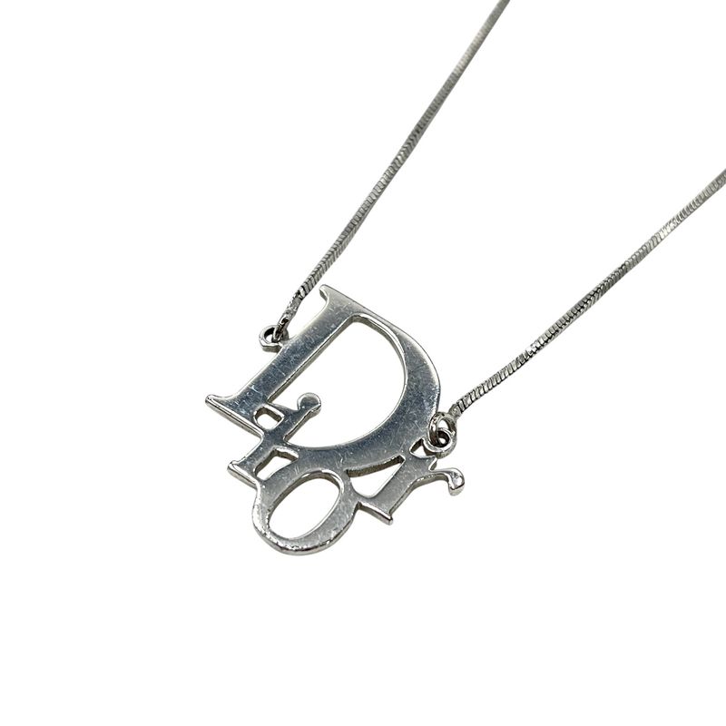 Christian DIOR Necklace With Logo Motif Logo Motif Silver