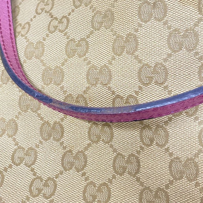 Gucci Handbag GG Pattern/bree 353120 Dark Brown/beige/purple Leather