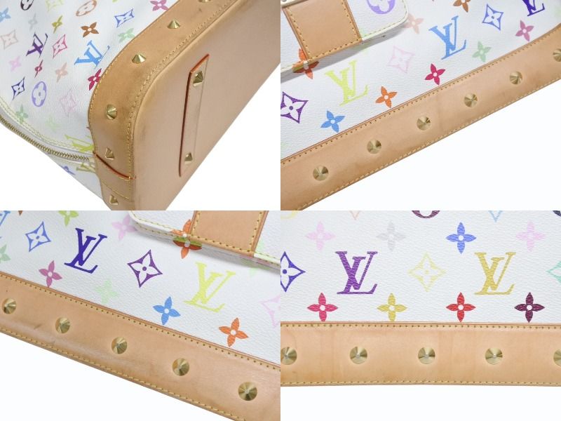 Louis Vuitton Takashi Murakami Alma GM Handbag Monogram Multicolor White — view 7