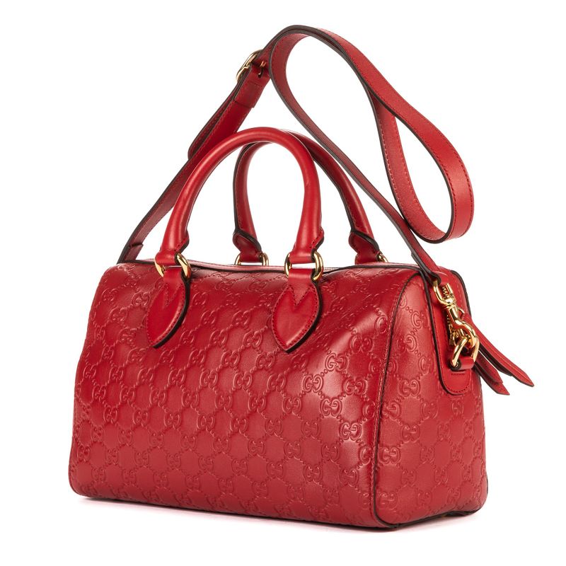 Gucci Boston Bandoliere Red Guccissima A