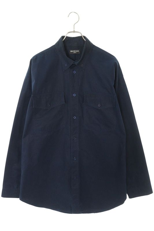 Balenciaga 21SS 658806 Tkm02 Oversized Cotton Long Sleeve Shirt Men XXS