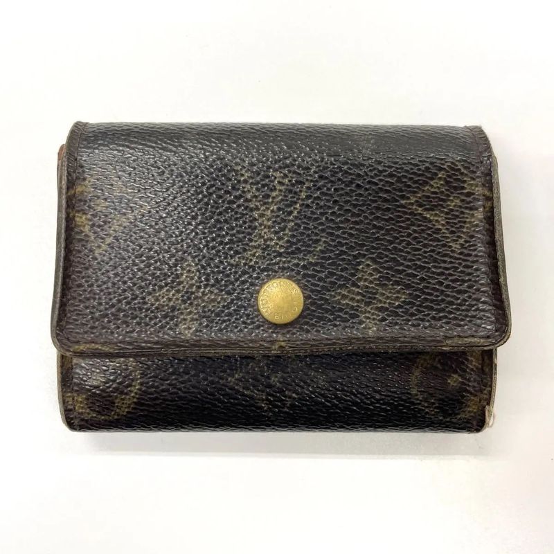 Louis Vuitton Monogram Porte Monet Pla Coin Case M61930 Brown Made In France