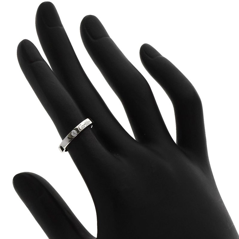 Cartier C De Cartier 1P Diamond #47 Ring Pt950 Ladies