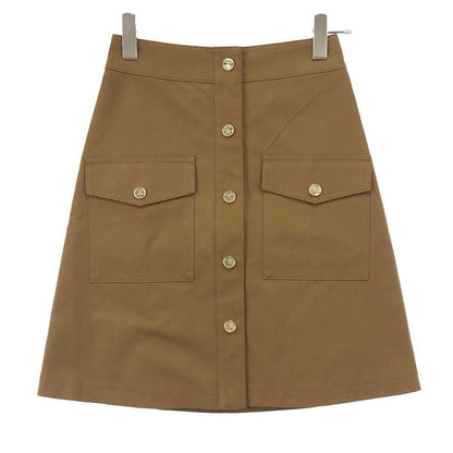 Celine Cotton Twill Short Skirt Brown 34