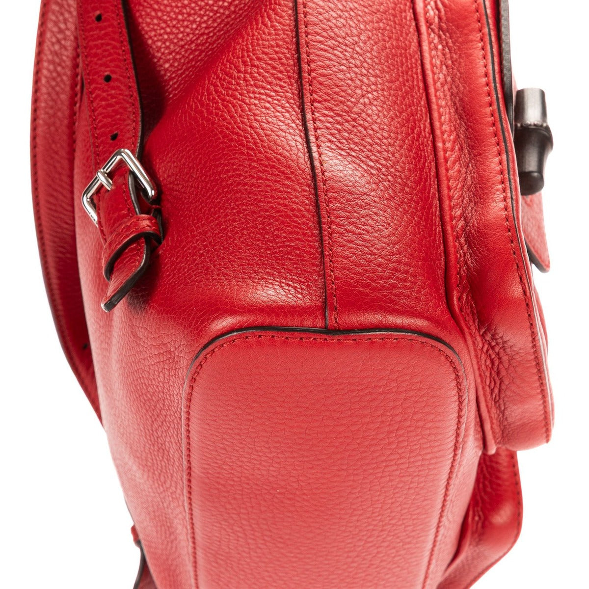 Gucci Bamboo Backpack Tassel Red Grain Leather — view 7