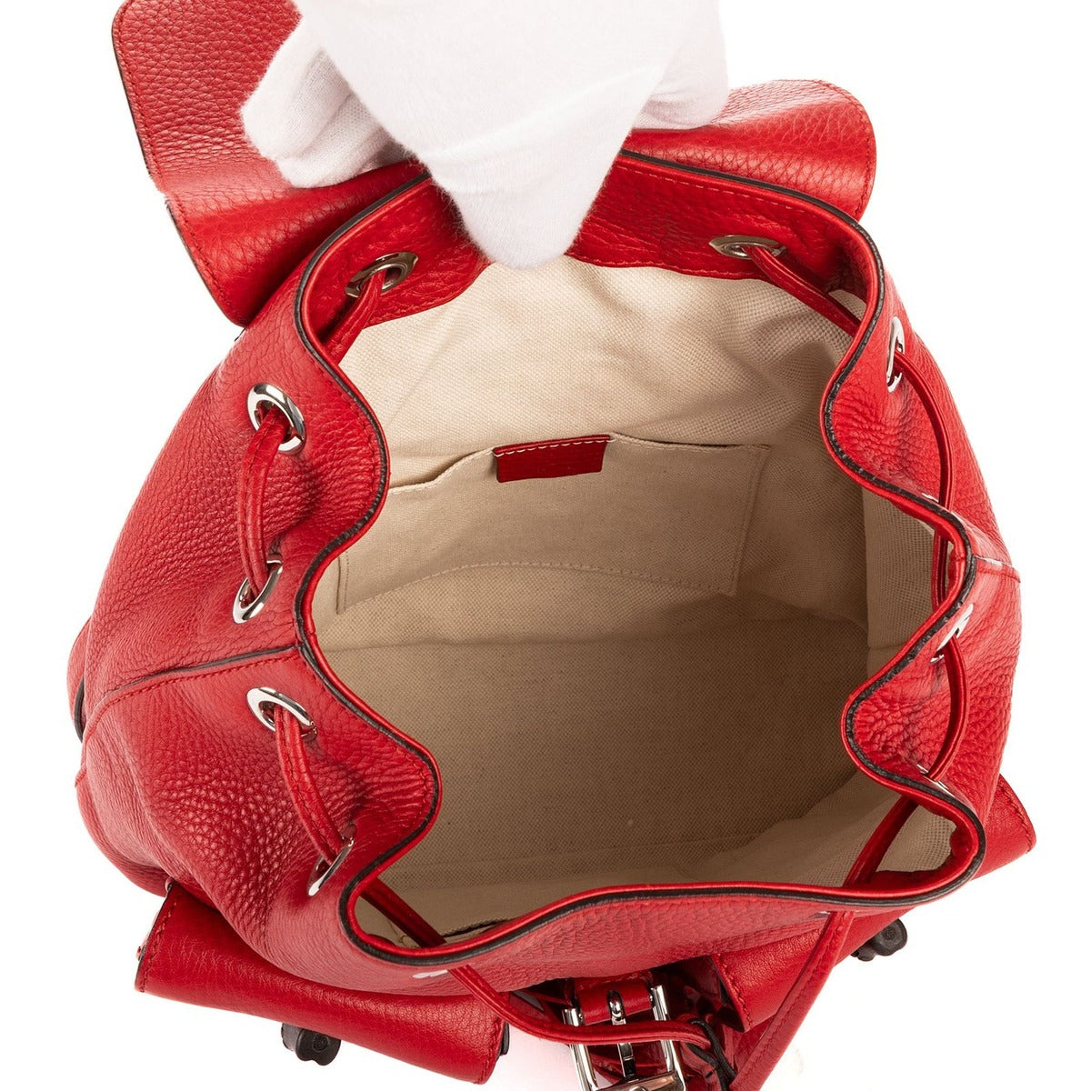 Gucci Bamboo Backpack Tassel Red Grain Leather — view 9