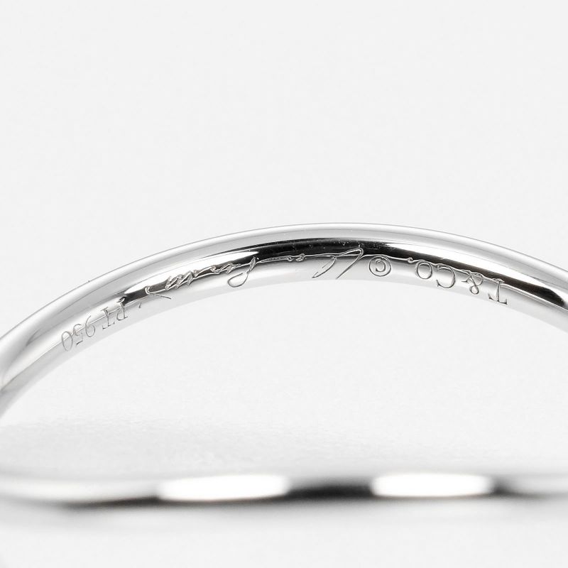 Tiffany & Co Wave Single Row Pt950platinum × Diamond #6 Ladies 1.4g Ring