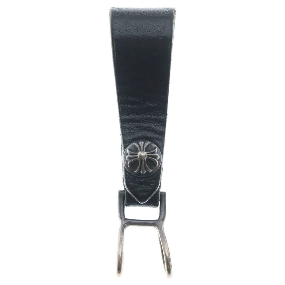 Chrome Hearts Belt Loop Cross Ball Button Leather Silver Black