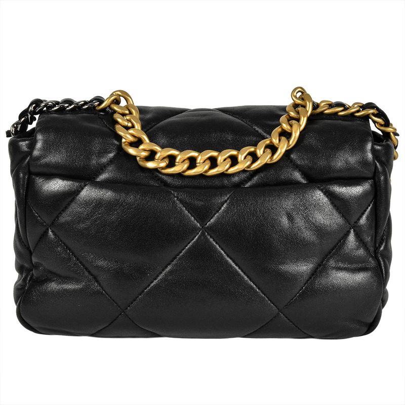 Chanel 19 Shoulder Bag Lambskin As1160 Black Gold Hardware Random Plate