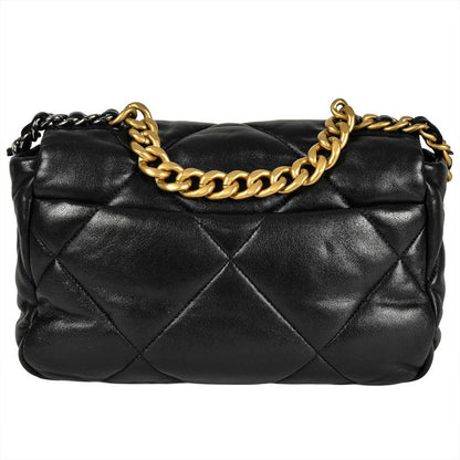 Chanel 19 Shoulder Bag Lambskin As1160 Black Gold Hardware Random Plate