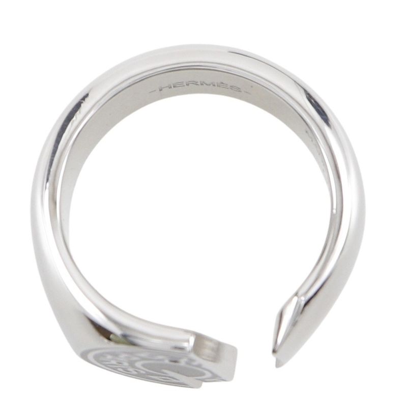 Hermes Carrousel And Metal Size 17.5 Black Men's 9.13g Ring