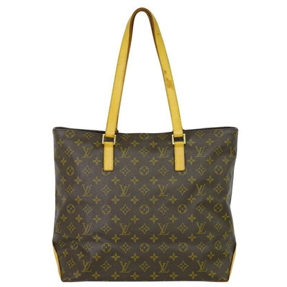 Authentic Louis Vuitton LV Cabas Mezzo Monogram Shoulder Bag Tote Bag Brown